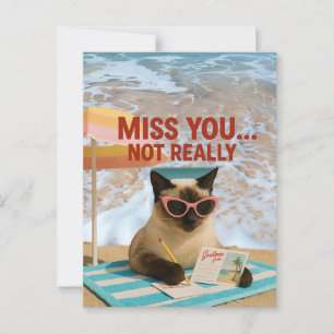 Vermisst You Cat ist auf der Strandpostkarte Postkarte