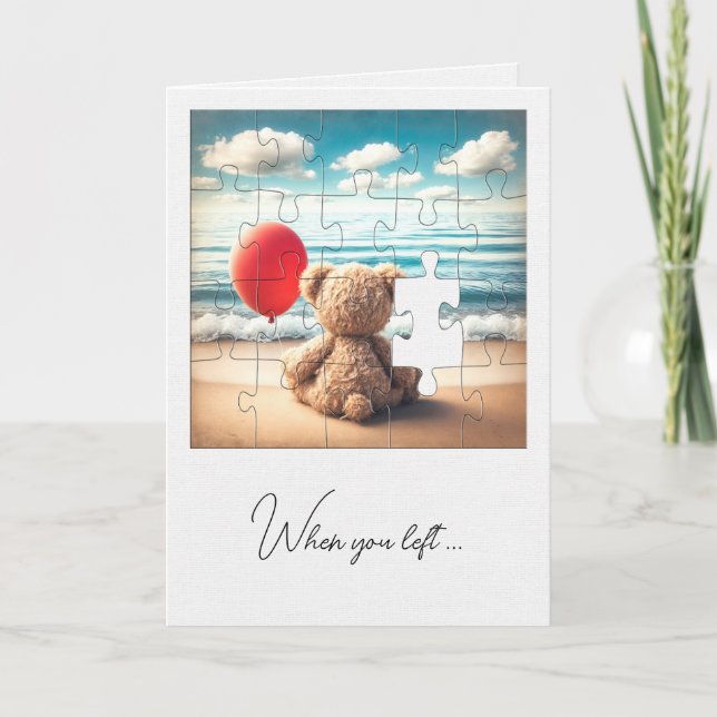 Vermisst You Teddy Bear Jigsaw Puzzle Karte (Vorderseite)