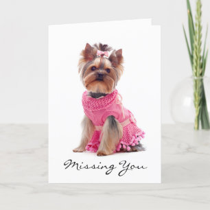 Vermisst You Yorkshire Terrier Greeting Card Verse Karte