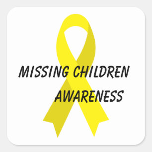 Vermisste Children Yellow Awareness Ribbon von Jan Quadratischer Aufkleber