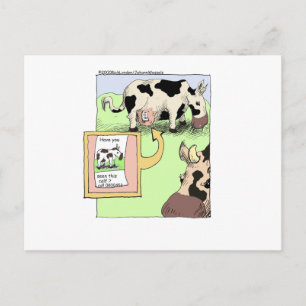 Vermisste Kuh Lustiger Cartoon Geschenke & Sammler Postkarte