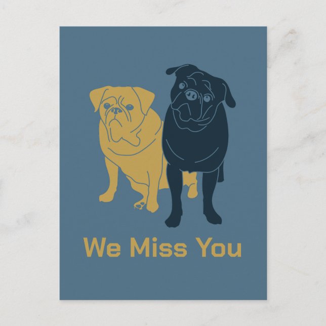 Vermisste Mops Postkarte (Vorderseite)