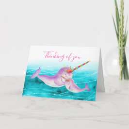 Vermisste Narwhal Unterwasserfarbkarte Karte