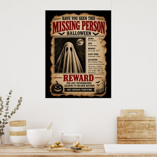 Vermisste Person Geist Halloween Poster