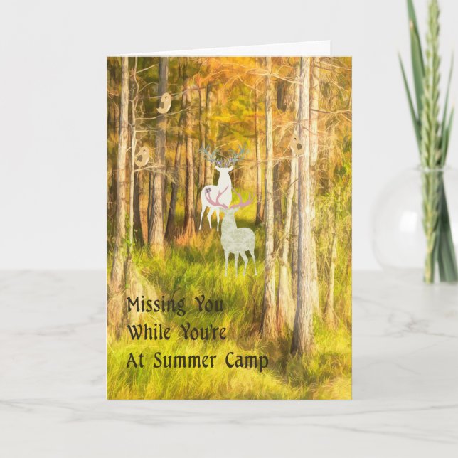 Vermissten Sie bei Summer Camp Card mit Hirsch Karte (Vorderseite)