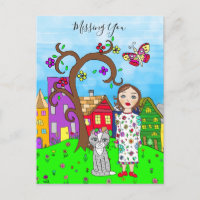 Vermissten Sie, Whimsical Lady and Cat Friendship
