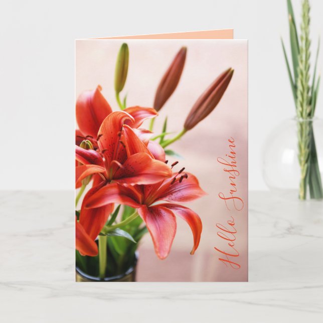 Vermissten von Ihnen Tiger Lilies Foto Custom Card Karte (Vorderseite)