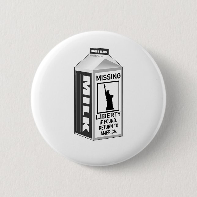 Vermisster Freiheits-Milch-Karton Button (Vorderseite)