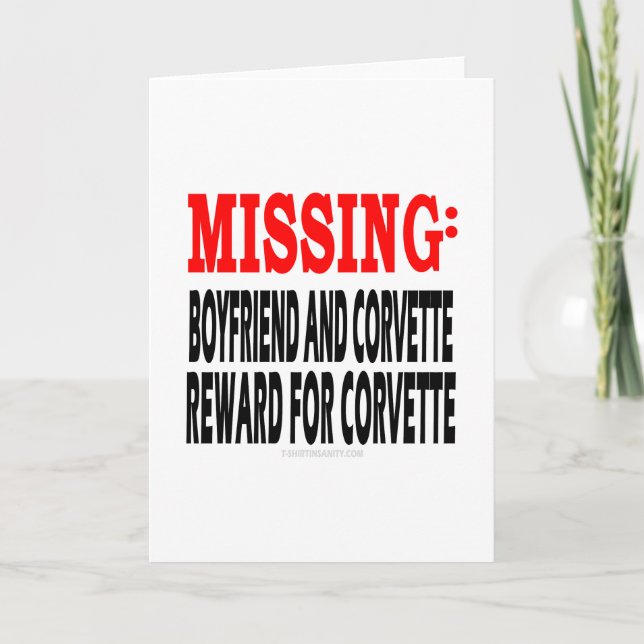 Vermisster Freund und Korvette: Belohnung für Karte (Vorderseite)