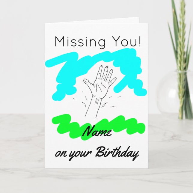 Vermisster Geburtstag Karte (Vorderseite)