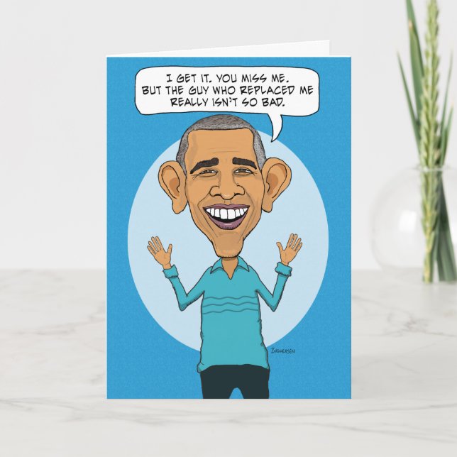 Vermisster Obama zum Geburtstag Karte (Vorderseite)