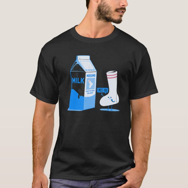 Vermisster Partner Milch Sock T-Shirt (Vorderseite)