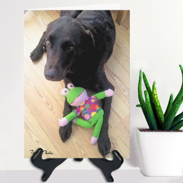 Vermisster Schokolade-Labrador mit Spielzeug-Foto Karte (Von Creator hochgeladen)