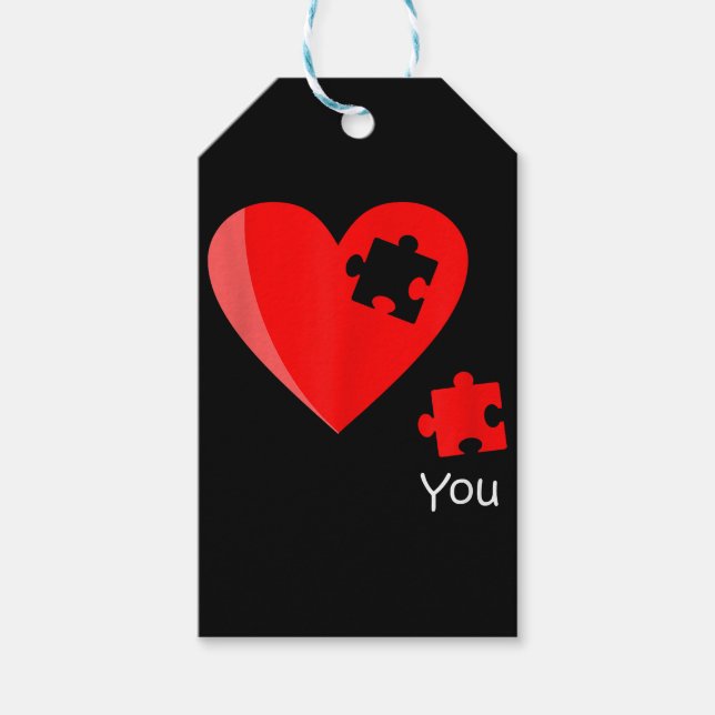 Vermisstes Herzstück Puzzles Valetines Shirt Gif Geschenkanhänger (Vorderseite)