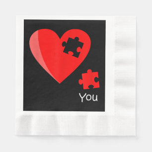 Vermisstes Herzstück Puzzles Valetines Shirt Gif Serviette