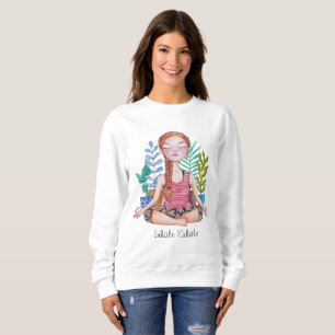 Vermittlung von Mädchen mit Pflanze Sweatshirt