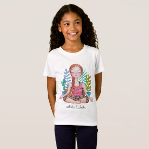 Vermittlung von Mädchen mit Pflanze T-Shirt