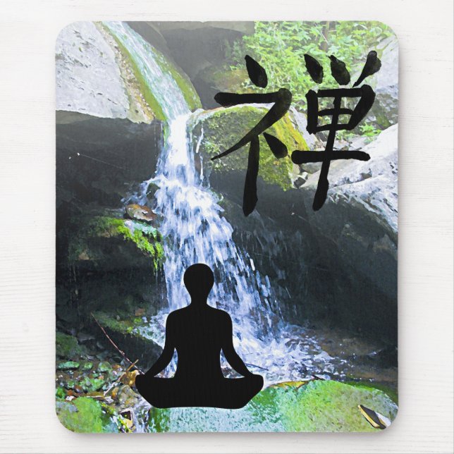 Vermittlung von Silhouette durch Wasserfall Mousepad (Vorne)