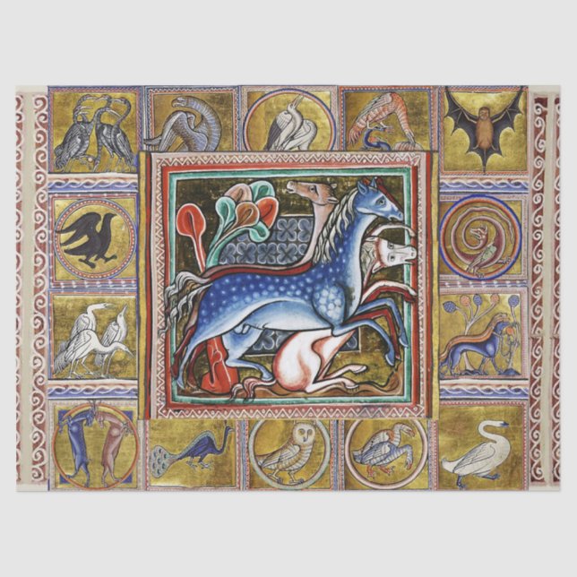 VERMÖGENSWERTE, PFERDE, WALDTIERE SEIDENPAPIER (Vorderseite)