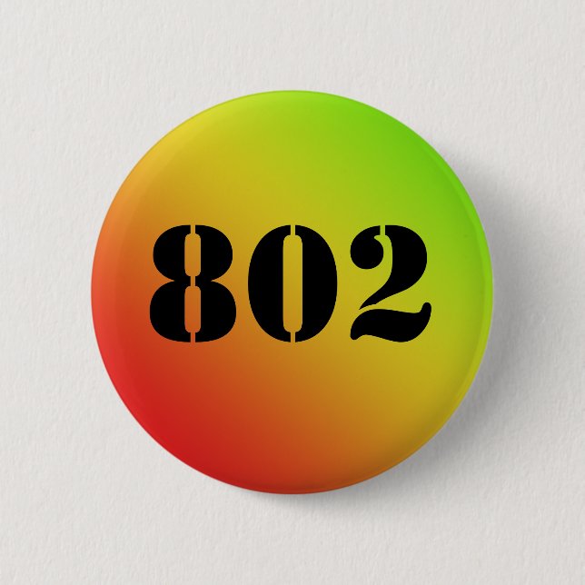 Vermont "802" Knopf Button (Vorderseite)