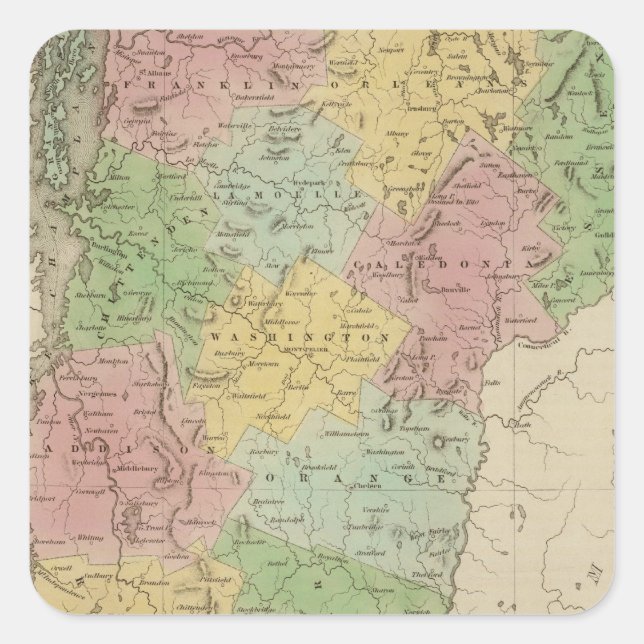 Vermont 8 quadratischer aufkleber (Vorderseite)