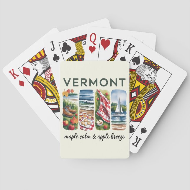 Vermont - Ahornruhe und Apple Breeze Spielkarten (Rückseite)