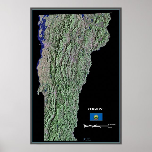 Vermont aus dem Satellitenplakat Poster (Vorne)