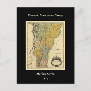 Vermont, Aus tatsächlicher Vermessung - Vintage-Ka Postkarte