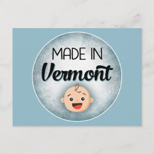 Vermont Baby Funny Blue New Boy Postcard Postkarte