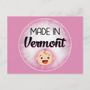 Vermont Baby Funny Pink New Girl Postcard Postkarte