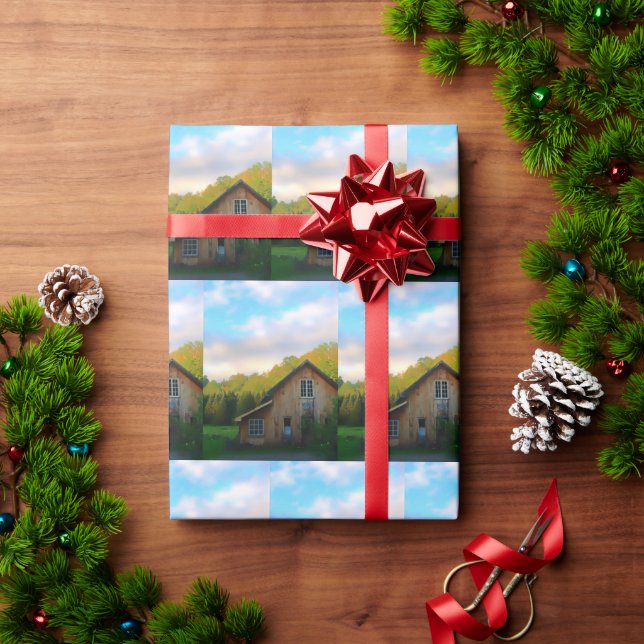 Vermont Barn Wrapping Paper Geschenkpapier (Feiertagsgeschenk)