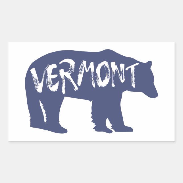 Vermont Bear Rechteckiger Aufkleber (Vorderseite)
