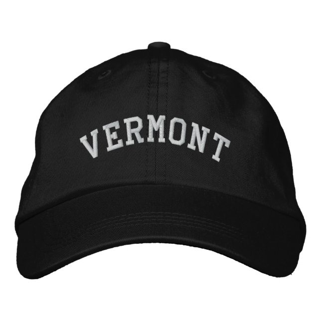 Vermont bestickte, anpassbare Cap Black Bestickte Kappe (Vorderseite)