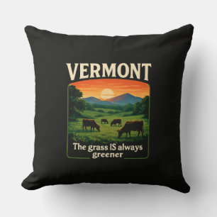 Vermont Das Gras ist immer grüner Lustig Sarkastis Kissen