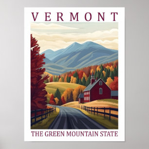 Vermont der Staat der grünen Berge USA Reiseort Poster
