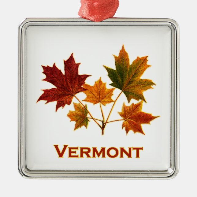 Vermont Fall Foliage - Ahorn-Blätter Ornament Aus Metall (Vorne)