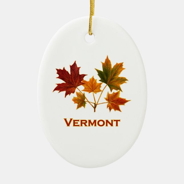 Vermont-Fall-Laub - Ahorn-Blätter Keramikornament (Vorne)