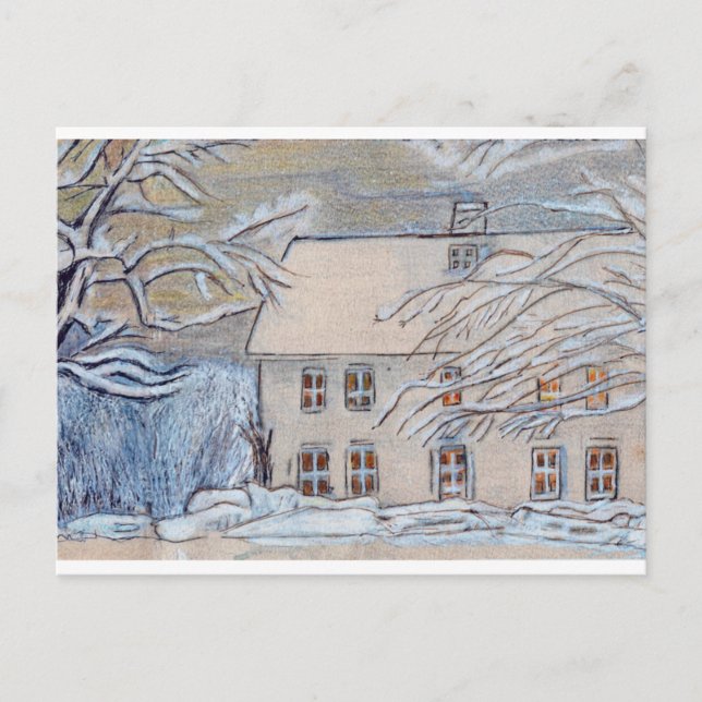 Vermont Farmhouse Postkarte (Vorderseite)