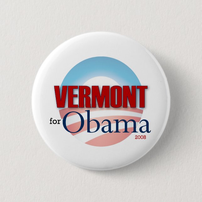 VERMONT für Obama Button (Vorderseite)