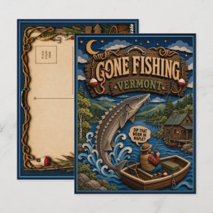 Vermont Gone Fishing Seestör Postkarte