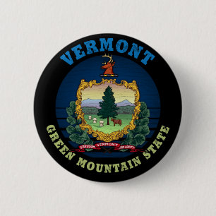 VERMONT GREEN BERGSTAAT FLAG BUTTON