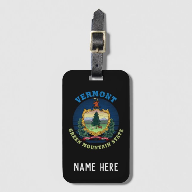 VERMONT GREEN BERGSTAAT FLAG GEPÄCKANHÄNGER (Vorderseite Vertikal)