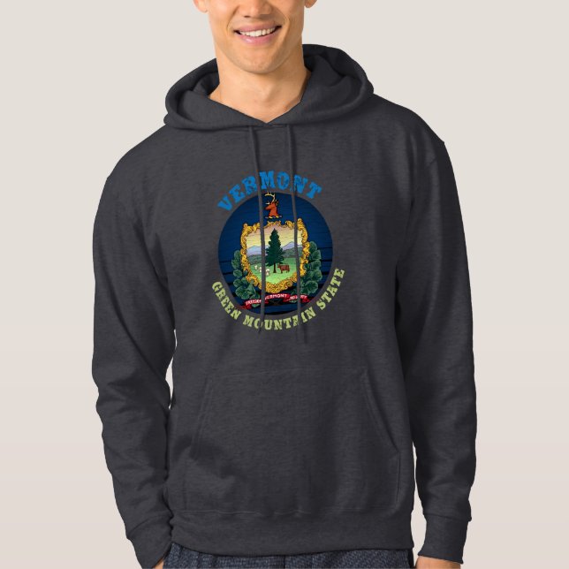 VERMONT GREEN BERGSTAAT FLAG HOODIE (Vorderseite)
