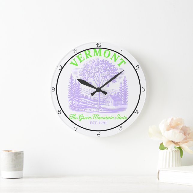 Vermont Green Mountain State Hütte  Große Wanduhr (Zuhause)