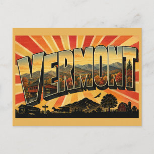 Vermont Green Mountains Gedeckte Brücke Kunst Postkarte