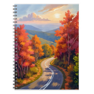 Vermont Herbstlaub Wasserfarbenlandschaft Notizblock