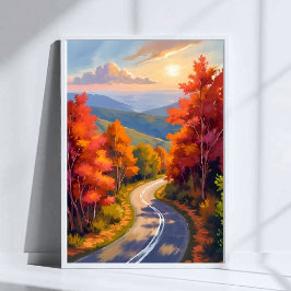 Vermont Herbstlaub Wasserfarbenlandschaftsmalerei Poster