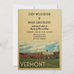 Vermont Hochzeits-Einladung Vintage Mitte des Jahr Einladung