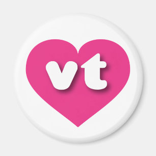 Vermont Hot Pink heart - I Liebe vt Magnet