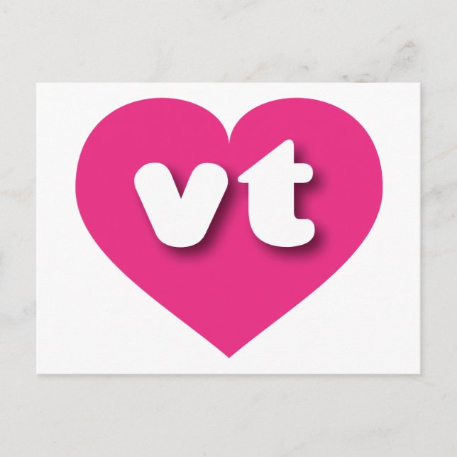 Vermont Hot Pink heart - I Liebe vt Postkarte (Vorderseite)